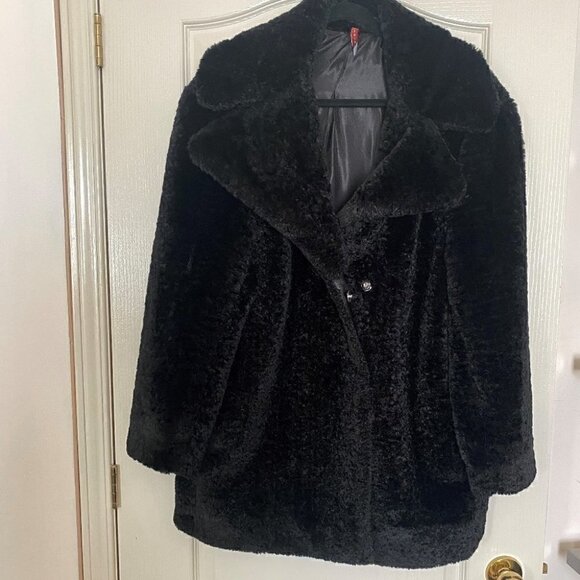 Imperial black teddy faux fur coat size M - Picture 2 of 5